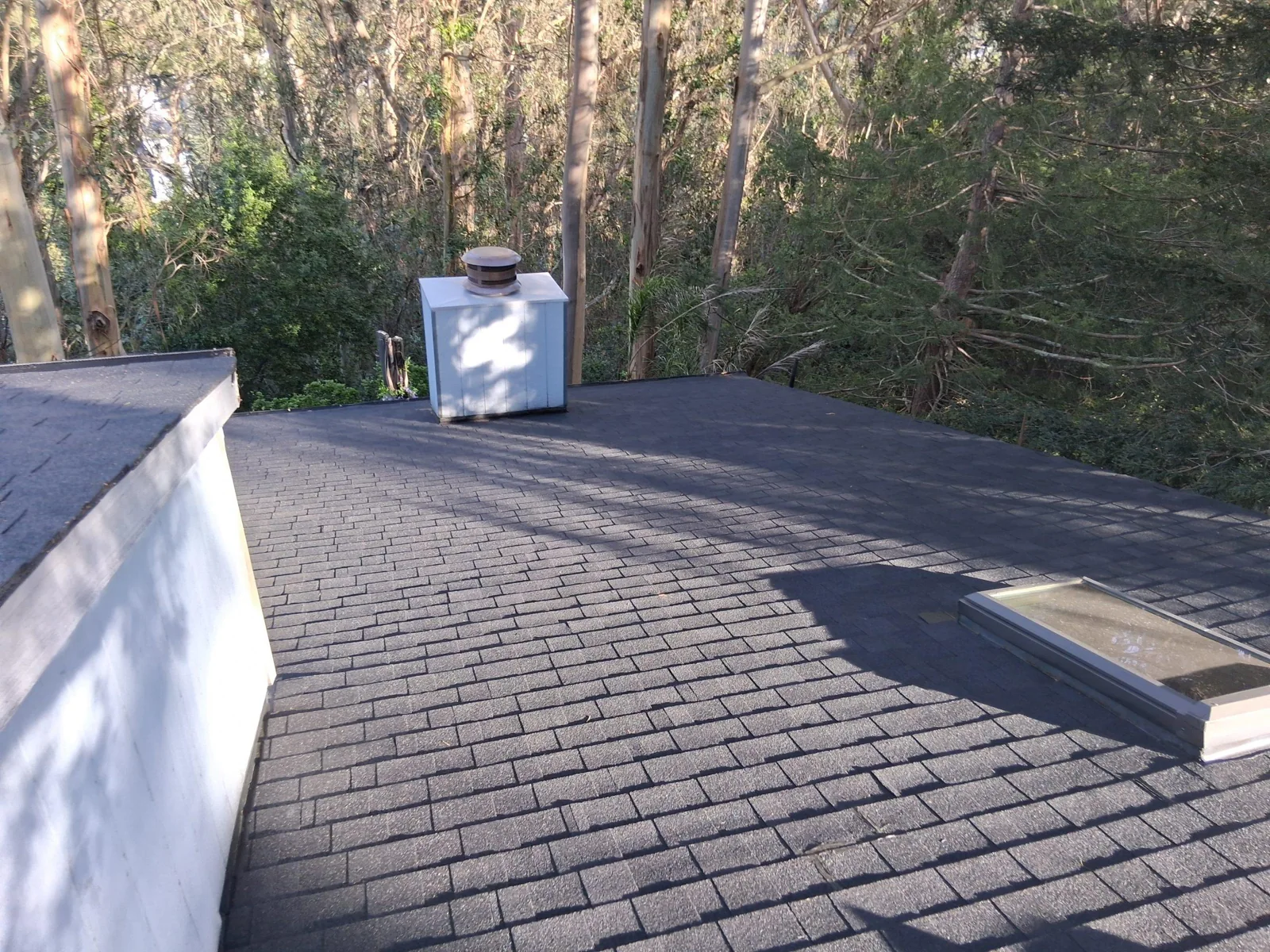 Roof coating has been applied